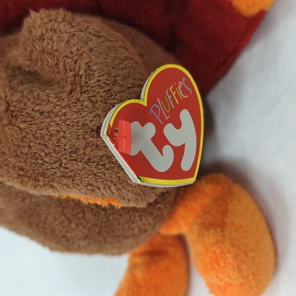2 TY TURKEY "GOBBLE" THANKSGIVING BEANIE BABIES & THANKFUL PIE DISH - Picture 7 of 10